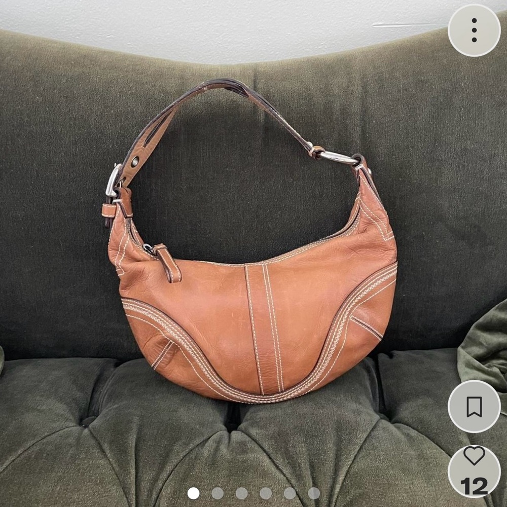 Vintage Coach Mini Soho Small Hobo Bag Purse Genuine Leather Tan.